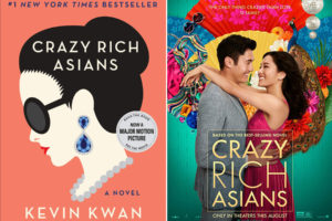 Crazy Rich Asians book cover and movie cover