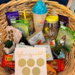 Basket with assortment of prizes